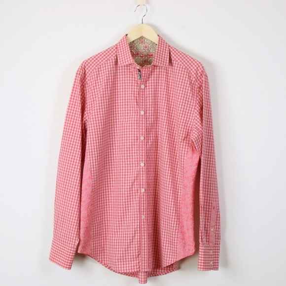 Robert Graham Other - Robert Graham Embroidered Check Flip Cuff Shirt